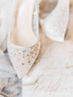 ELSA NUDE Crystal Embellished Sequin Sparkly Nude Heels Wedding