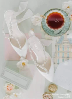 LUCIA Wedding Ivory Pearl Bridal Shoes With Bow