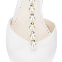 LUCIA Wedding Ivory Pearl Bridal Shoes With Bow