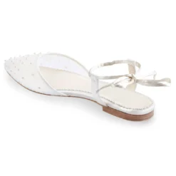 CARINA Pleated Tulle Pearl Flats For Wedding 12 CARINA Pleated Tulle Pearl Flats For Wedding