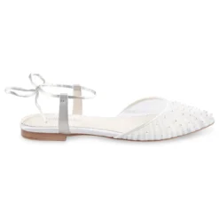 CARINA Pleated Tulle Pearl Flats For Wedding 13 CARINA Pleated Tulle Pearl Flats For Wedding