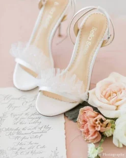 BRIDGET Polka Dot And Pleated Tulle Wedding Heel