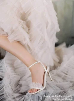 BRIDGET Polka Dot And Pleated Tulle Wedding Heel