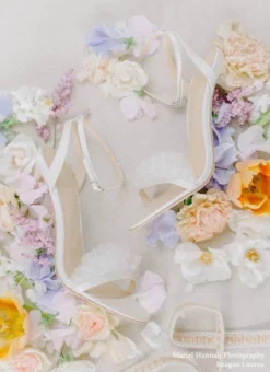 BRIDGET Polka Dot And Pleated Tulle Wedding Heel