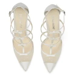 RITA IVORY Polka Dot And Ribbons Wedding Heel