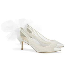 MAGGIE Polka Dot Slingback Pumps Low Heel