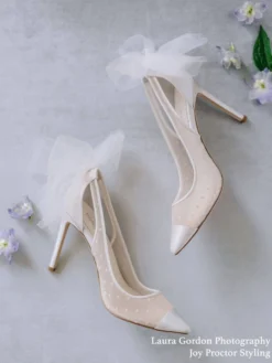 MATILDA IVORY Wedding Slingback Pumps Polka Dot High Heels