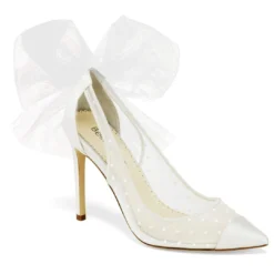 MATILDA IVORY Wedding Slingback Pumps Polka Dot High Heels