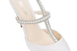 CAROLINA Ivory Wedding Shoes With Pearls, T Strap Heels