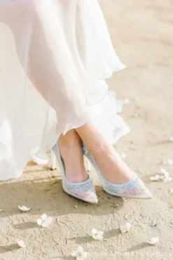 ELSA BLUE Something Blue Cinderella Wedding Heels / Blue Sequin Pumps For Evening Wear 20 ELSA BLUE Something Blue Cinderella Wedding Heels / Blue Sequin Pumps For Evening Wear