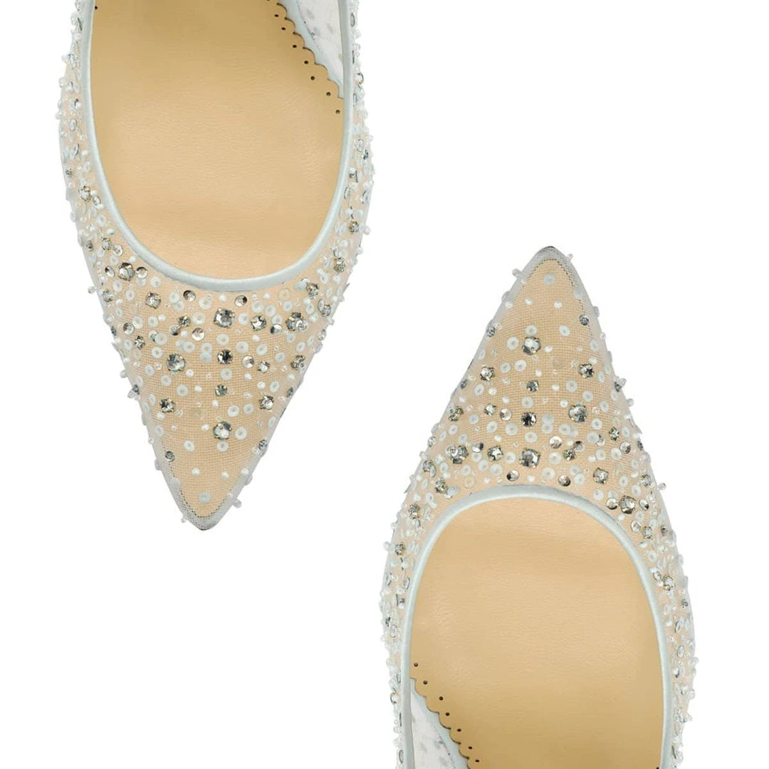 ELSA BLUE Something Blue Cinderella Wedding Heels / Blue Sequin Pumps For Evening Wear 7 ELSA BLUE Something Blue Cinderella Wedding Heels / Blue Sequin Pumps For Evening Wear