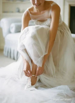 ANNALISE WHITE Art Deco Vintage White Wedding Shoes