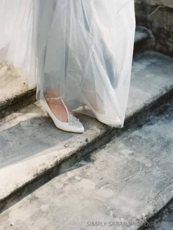 ANNALISE WHITE Art Deco Vintage White Wedding Shoes