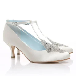 ANNALISE WHITE Art Deco Vintage White Wedding Shoes